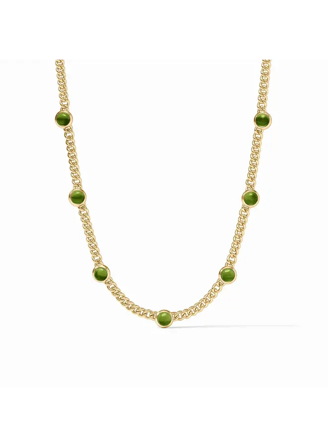 Dolce Delicate Station Necklace Iridescent Palmetto Green