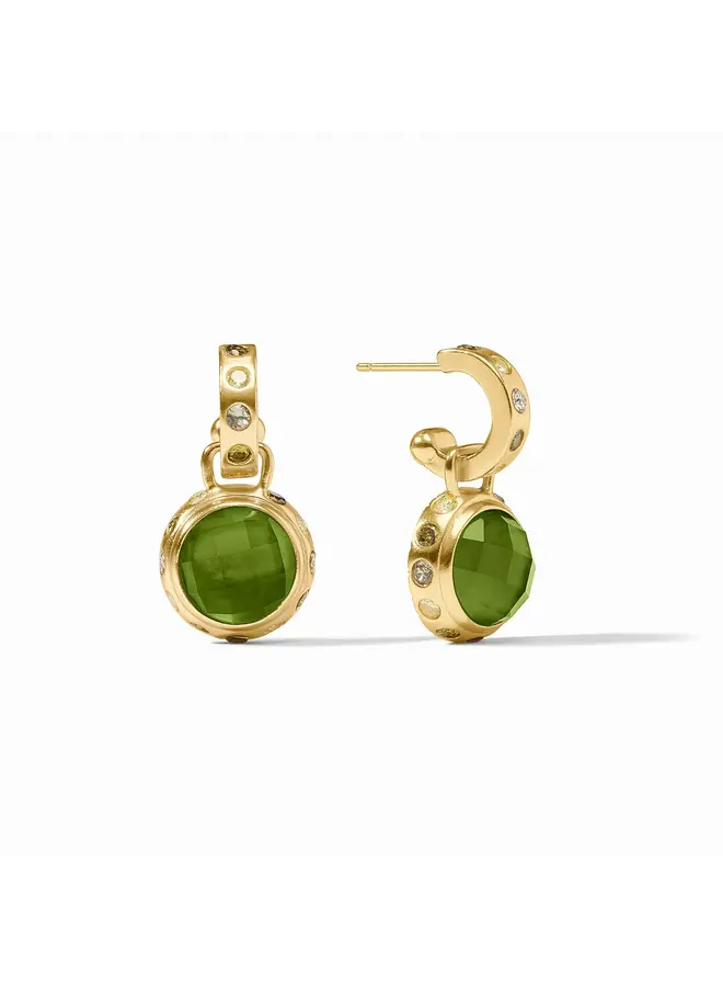 Rainbow Hoop & Charm Earring Iridescent Palmetto Green