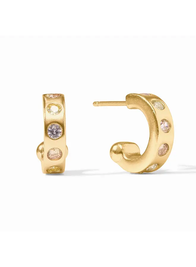 Rainbow Hoop & Charm Earring Iridescent Palmetto Green