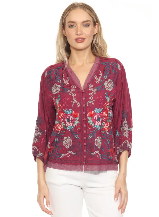 Velouette Blouse Charis Rose Wine