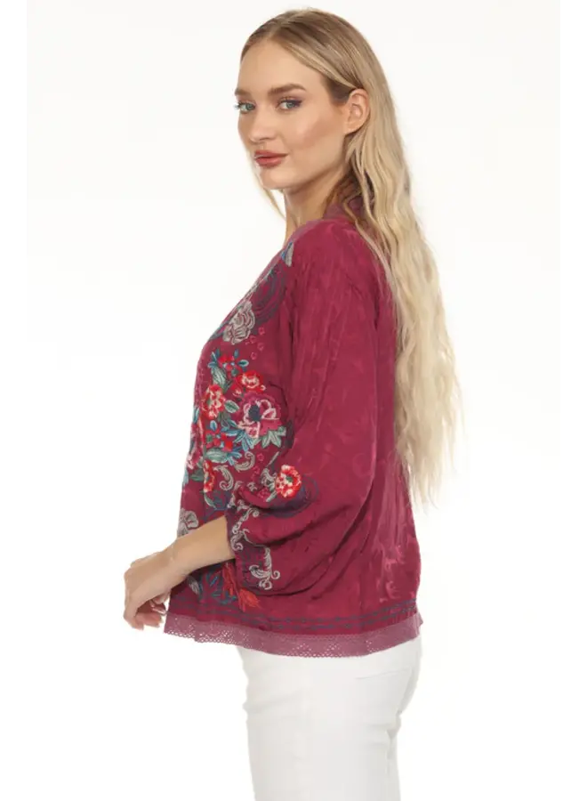 Velouette Blouse Charis Rose Wine