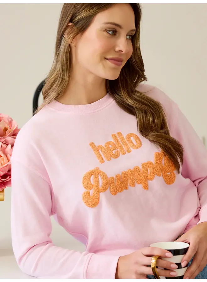Hello Pumpkin Pink Sweatshirt