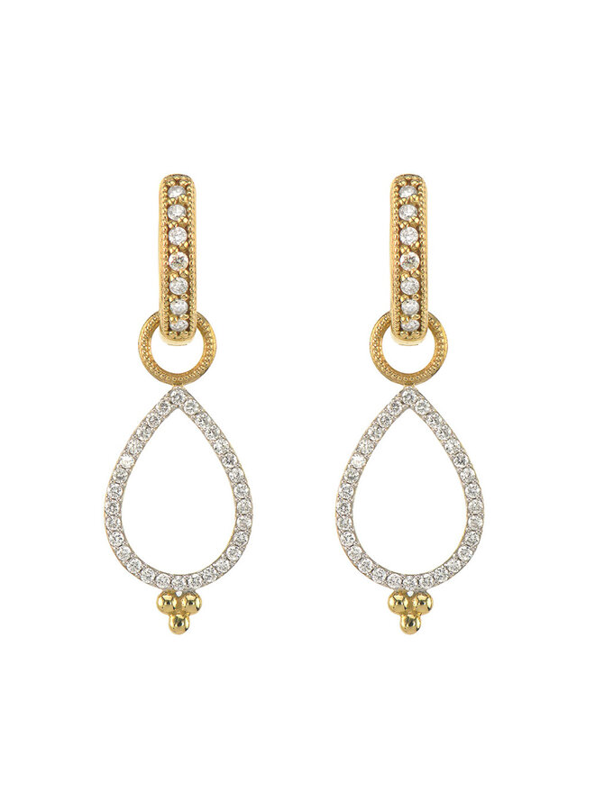 Provence Delicate Open Pear Pave Earring Charms