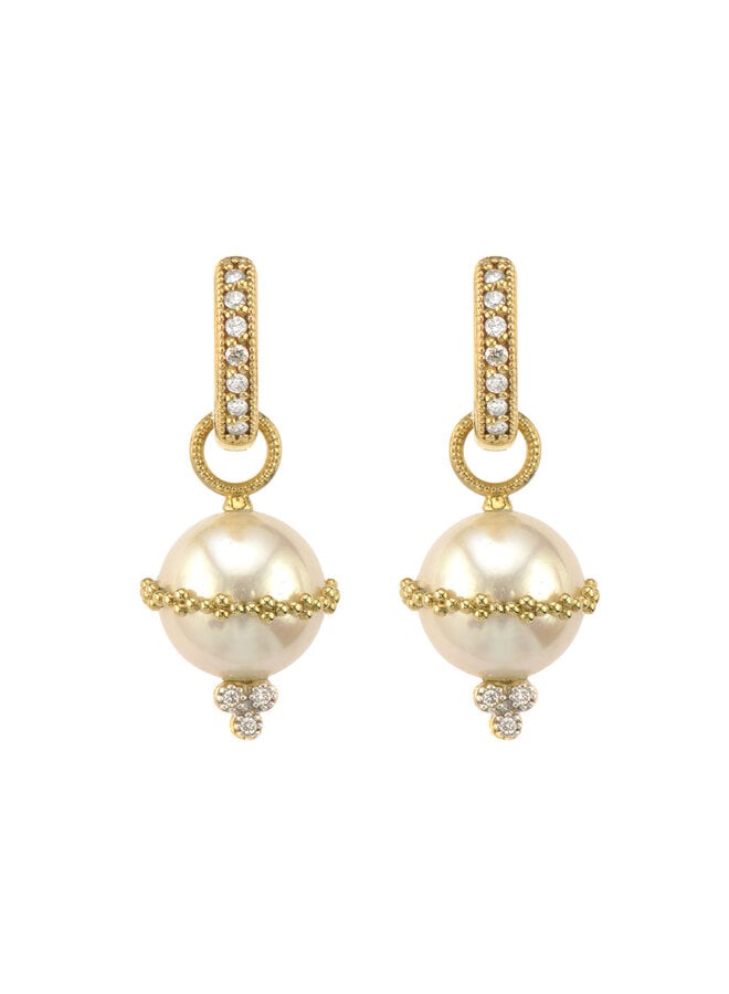 Provence Beaded Wrapped Pearl Earring Charms