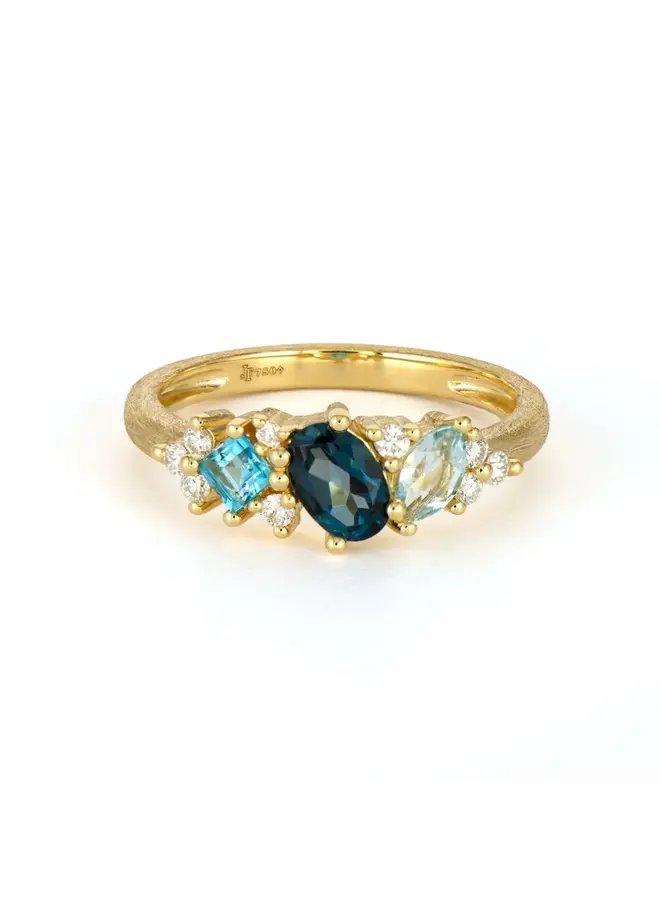 Jude Frances Princess London Blue Topaz Ring