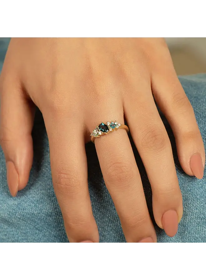 Jude Frances Princess London Blue Topaz Ring