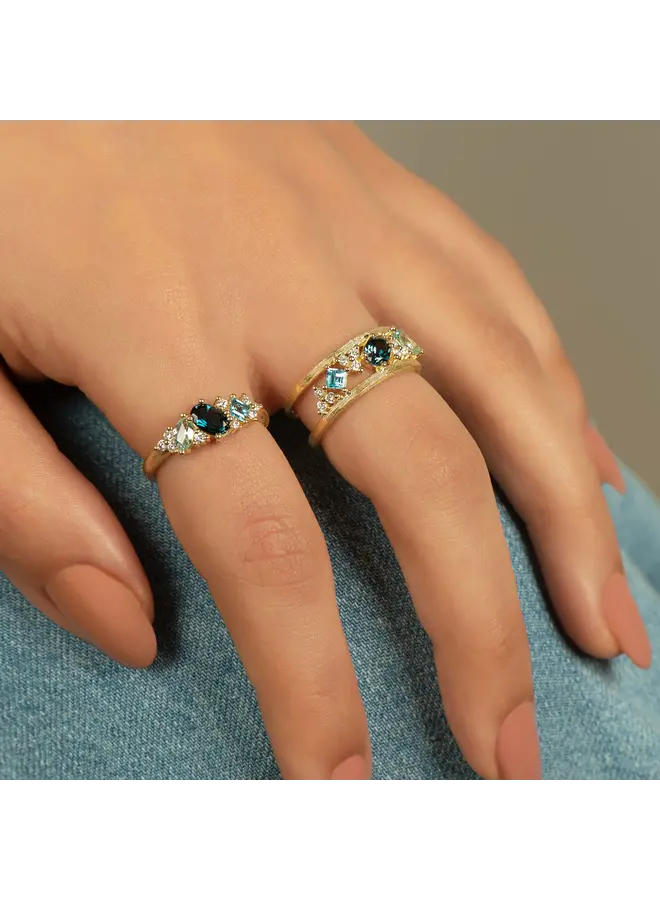 Jude Frances Princess London Blue Topaz Ring