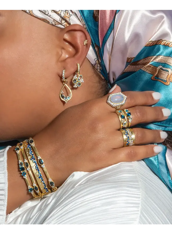 Jude Frances Princess London Blue Topaz Ring