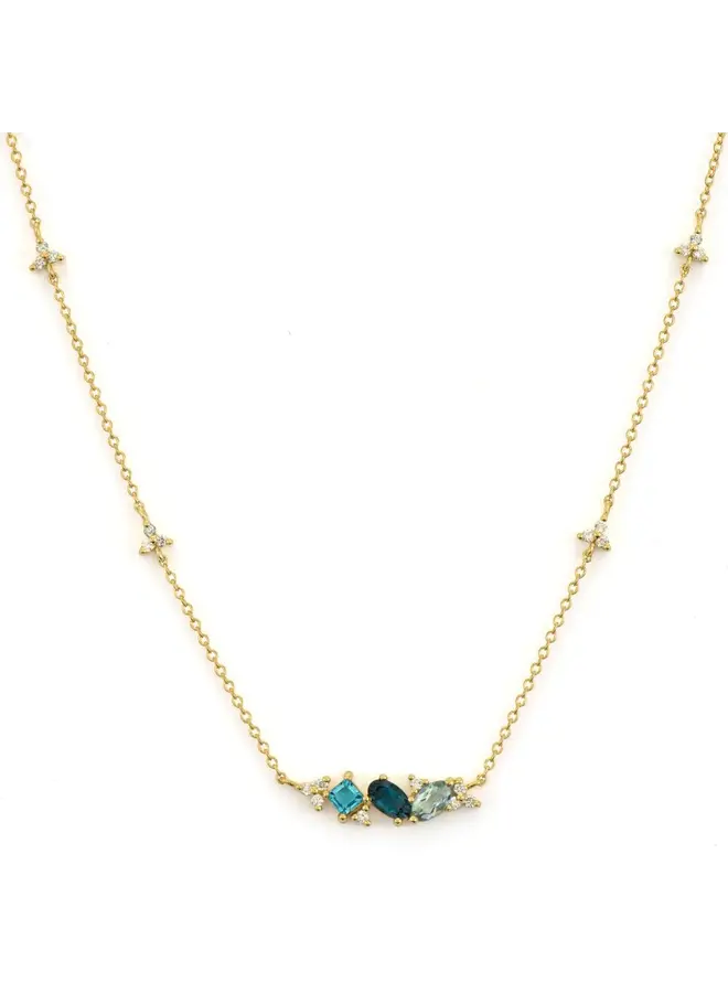 Provence Princess Stone Necklace with Blue Topaz Elements