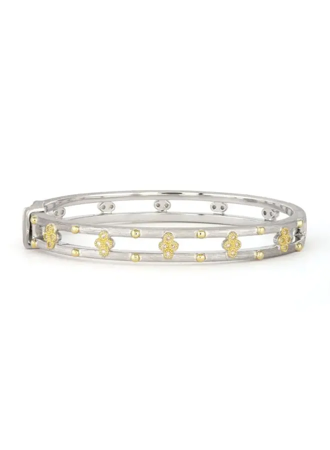Mixed Metal Diamond Quad Bracelet