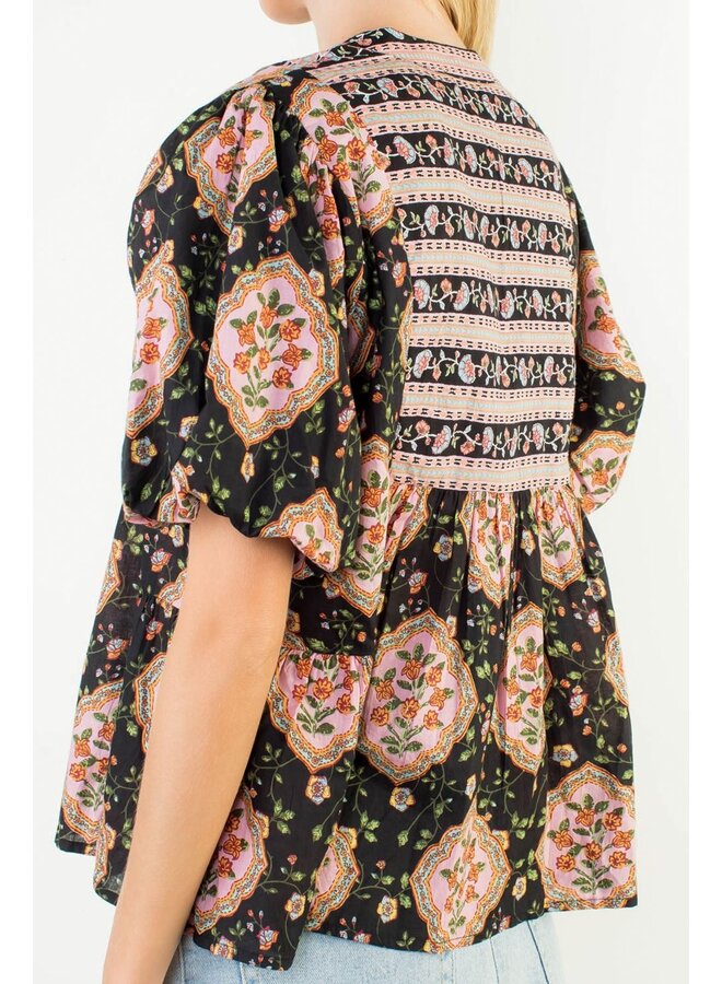 Puff Sleeve Floral Top