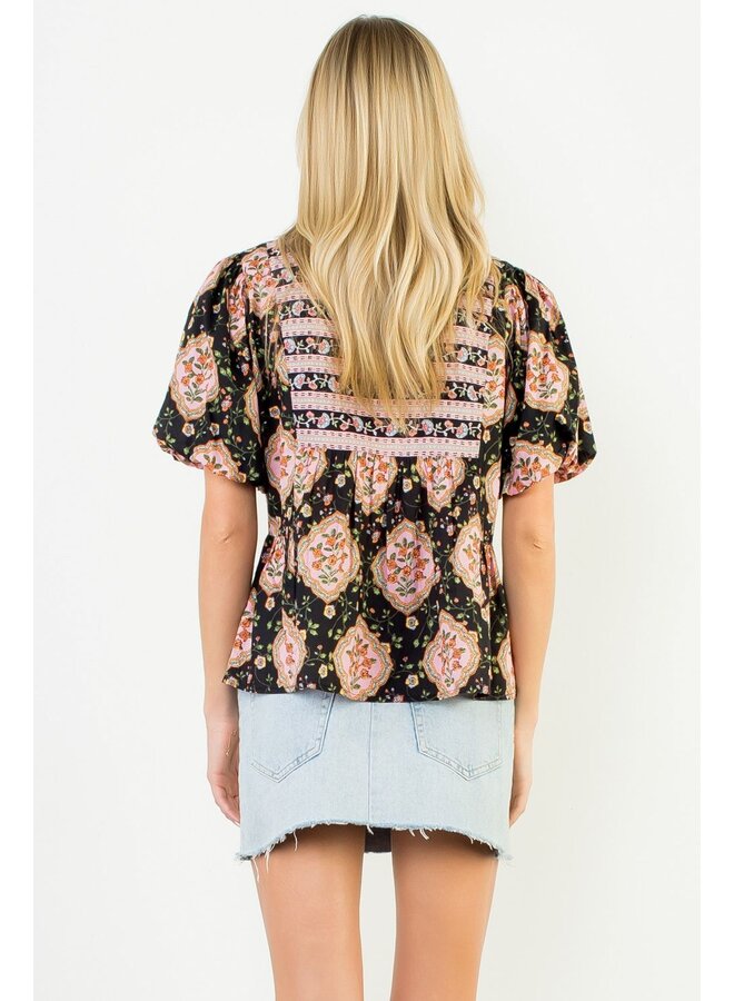 Puff Sleeve Floral Top