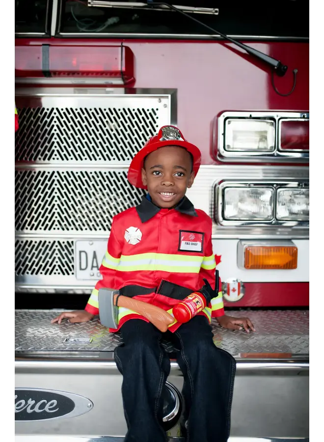 Firefighter Set, Includes 5 Accessories, Red, Size 3-4
