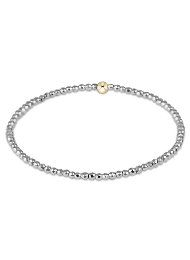 Silver Faceted Hematite 2mm Bead Bracelet