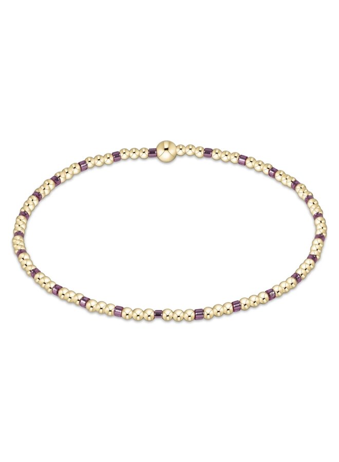Hope Sincerity Pattern 2mm Bead Bracelet Pink Metallic