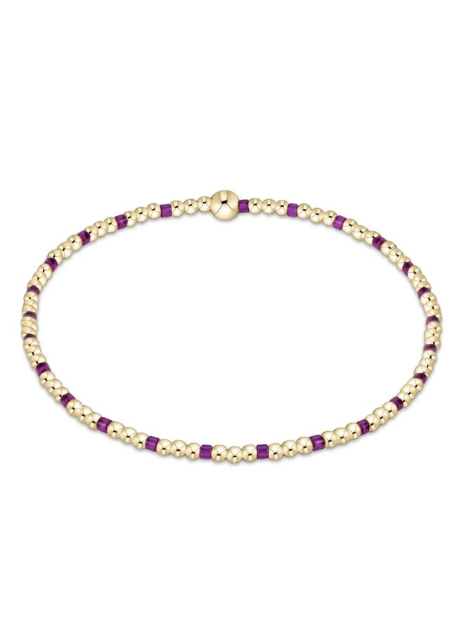 Hope Sincerity Pattern 2mm Bead Bracelet Fuchsia