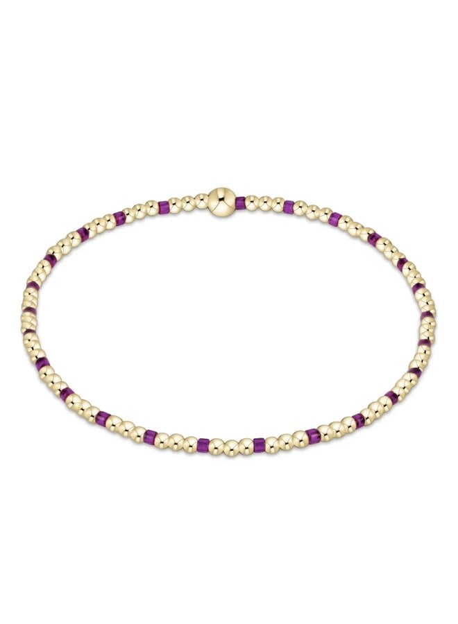 Hope Sincerity Pattern 2mm Bead Bracelet Fuchsia