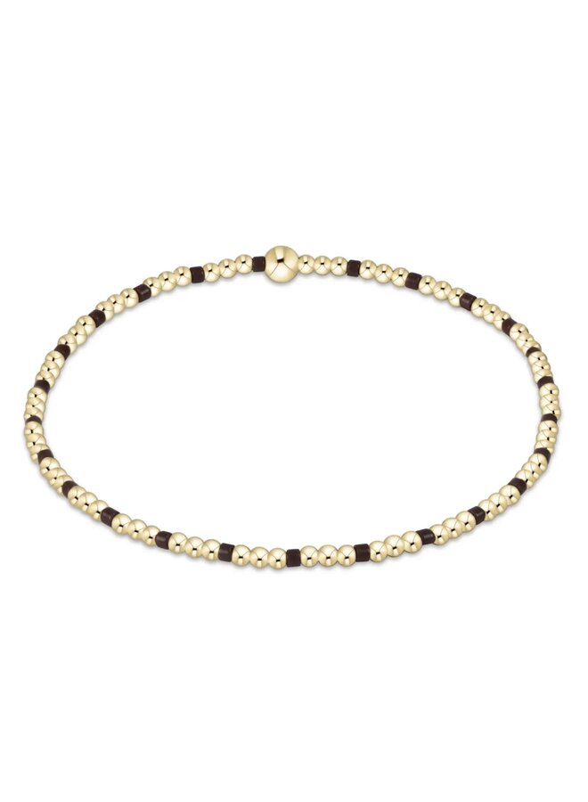 Hope Sincerity Pattern 2mm Bead Bracelet Chocolate