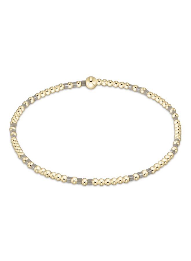 Hope Joy Pattern 2mm Bead Bracelet Taupe with a Twist