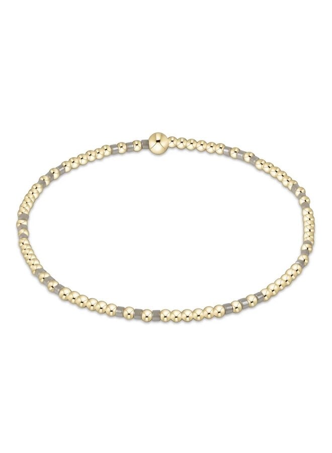 Hope Joy Pattern 2mm Bead Bracelet Taupe with a Twist