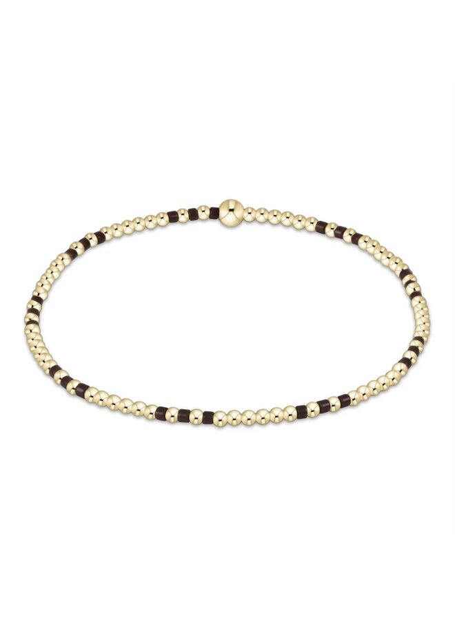 Hope Joy Pattern 2mm Bead Bracelet Chocolate