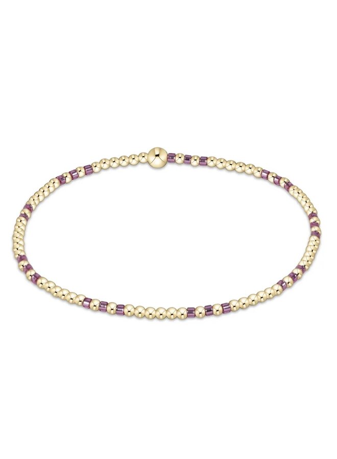 Hope Joy Pattern 2mm Bead Bracelet Pink Metallic