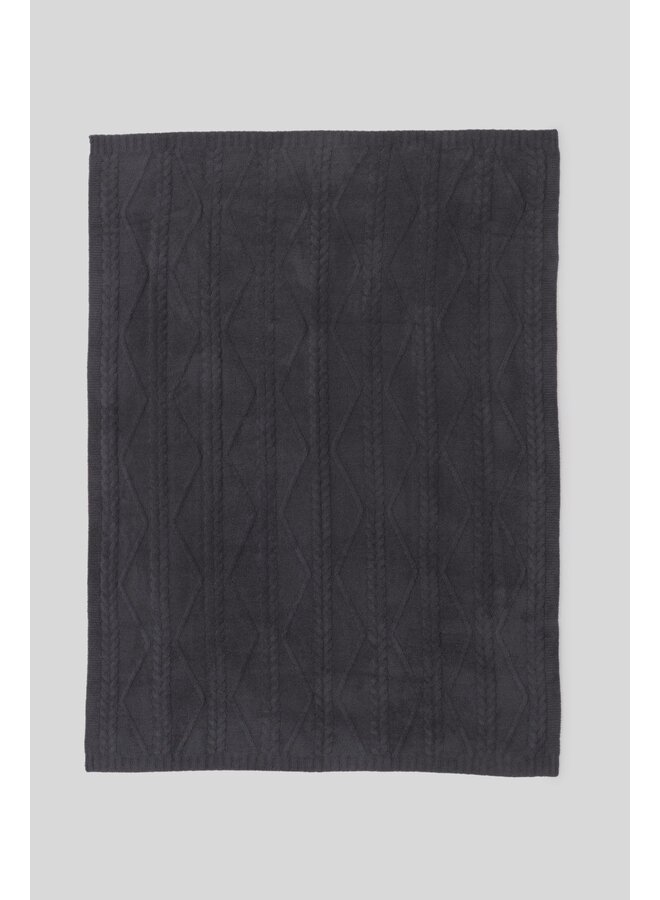 CozyChic Fisherman Cable Throw Dark Moss