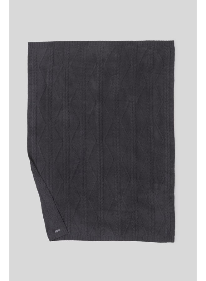 CozyChic Fisherman Cable Throw Dark Moss