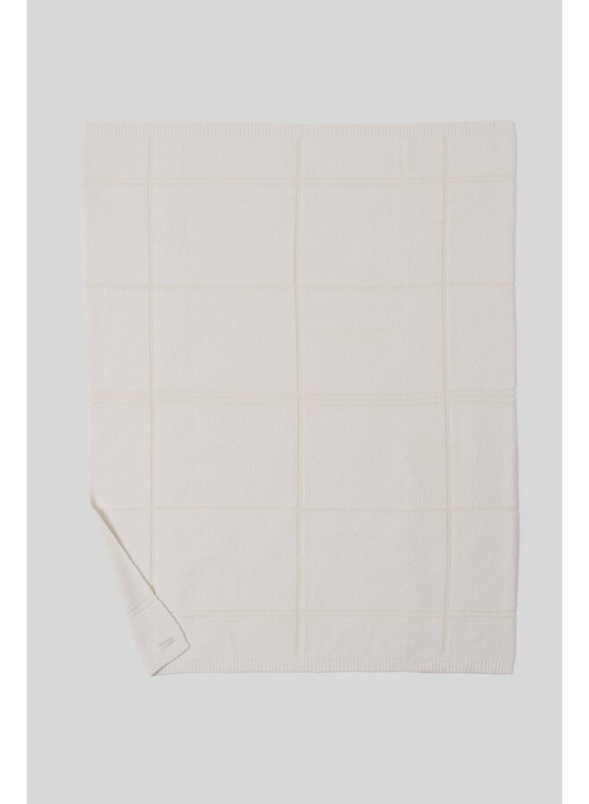 CozyChic Cotton Tonal Plaid Throw Cream