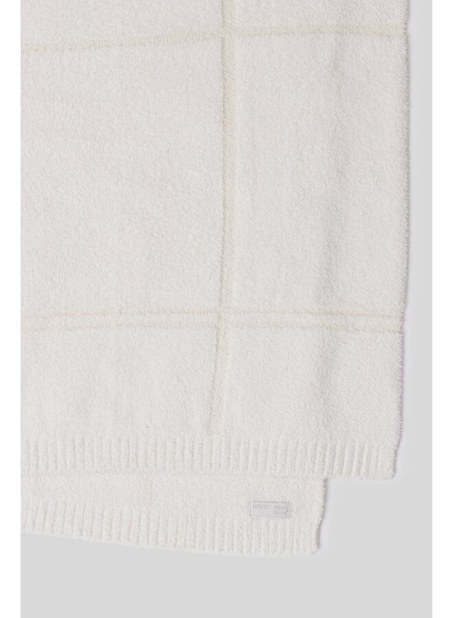 CozyChic Cotton Tonal Plaid Throw Cream