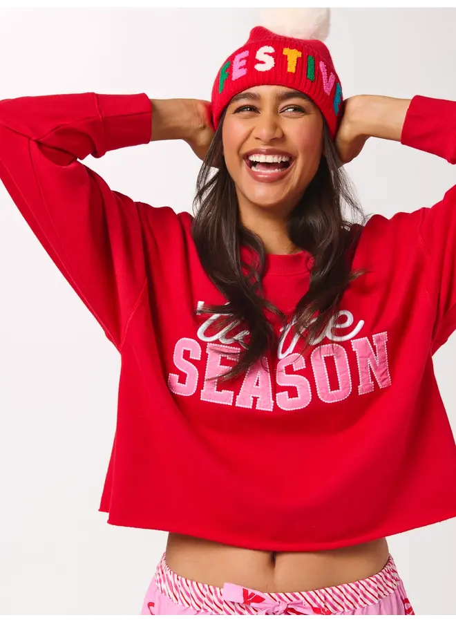 Tis The Season Lounge Sweatshirt Red