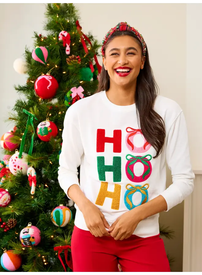 Ho Ho Ho Bows Classic Sweatshirt Ivory