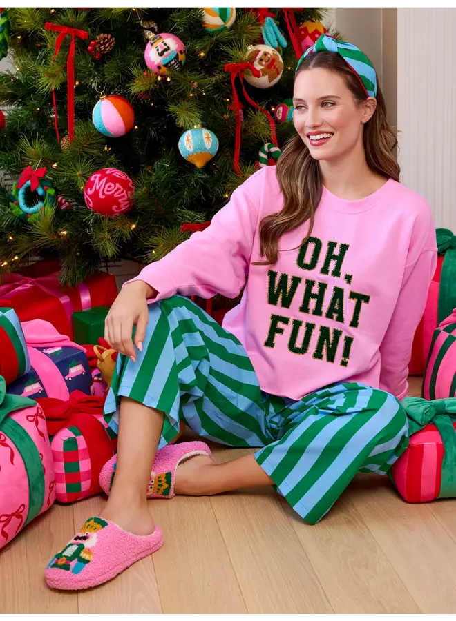 Oh What Fun Sweatshirt Pink