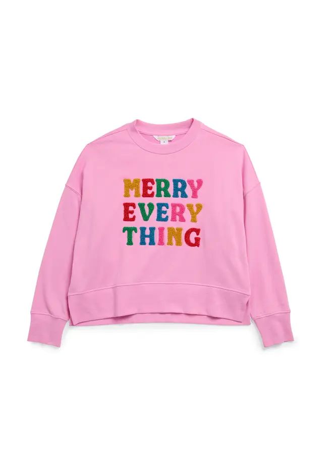 Merry Everything Relaxed Sweatshirt Pink