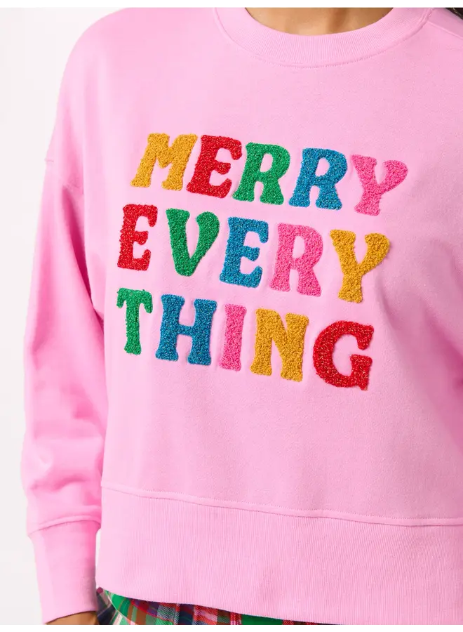 Merry Everything Relaxed Sweatshirt Pink