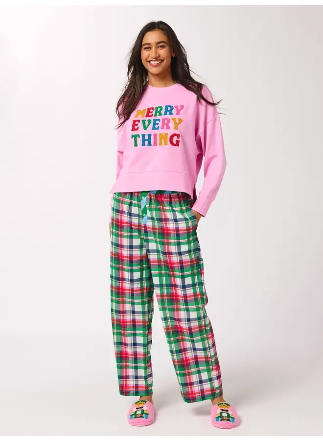 Merry Everything Relaxed Sweatshirt Pink