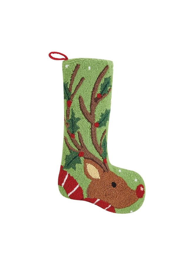 Reindeer with Holly Hook Stocking