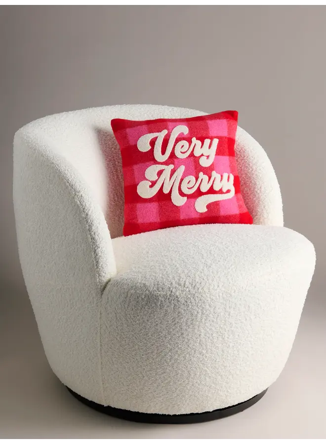 Very Merry Plaid Pillow Red