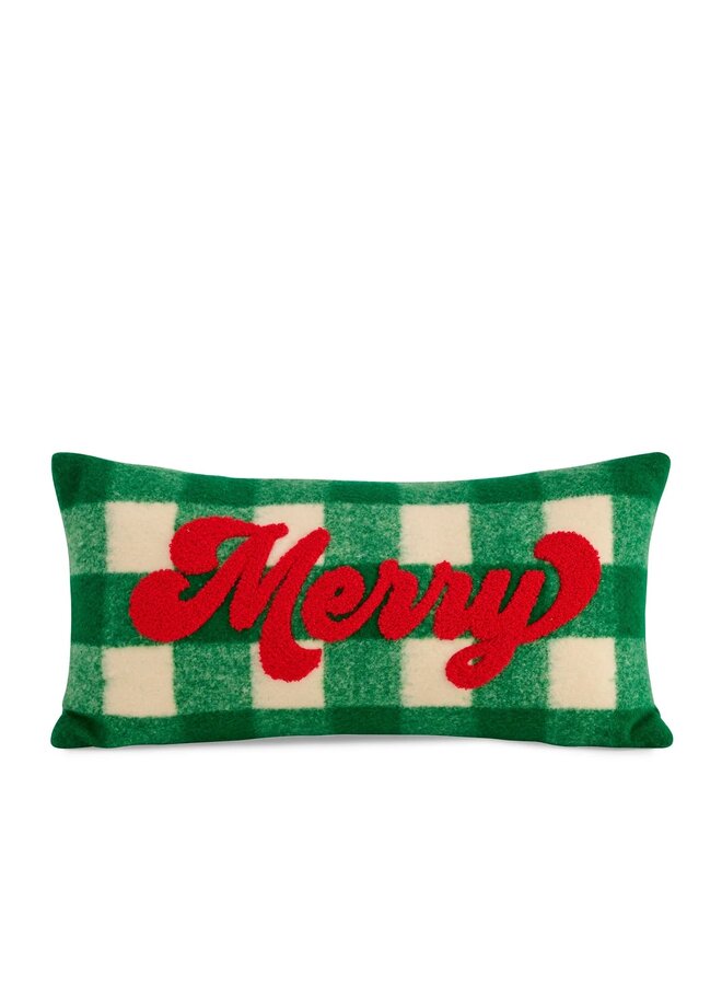 Merry Plaid Pillow Green