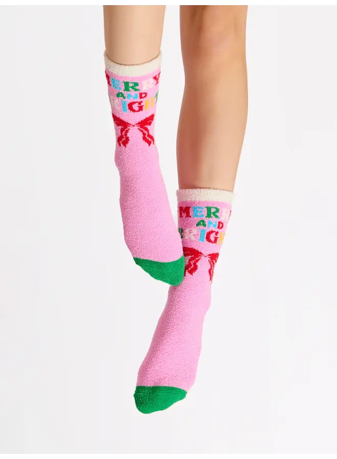 Merry & Bright Socks Pink