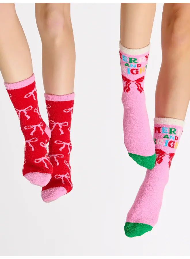 Merry & Bright Socks Pink