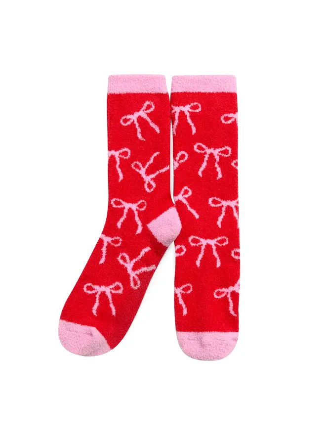 Bow Socks Red