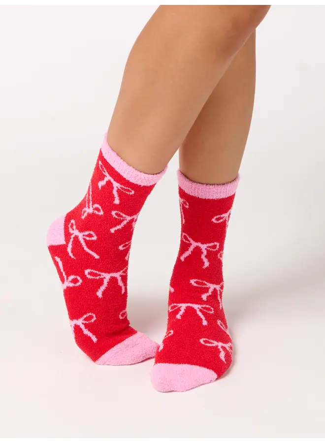 Bow Socks Red