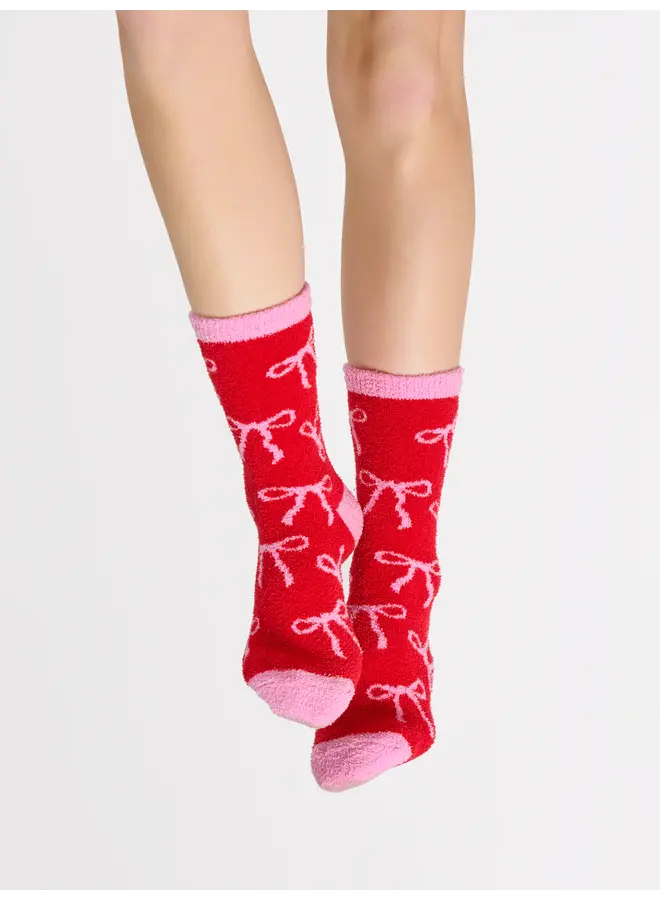 Bow Socks Red