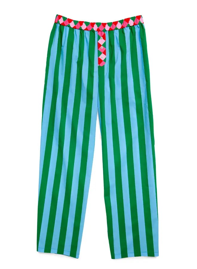 Festive Stripe Boxer Pants Green