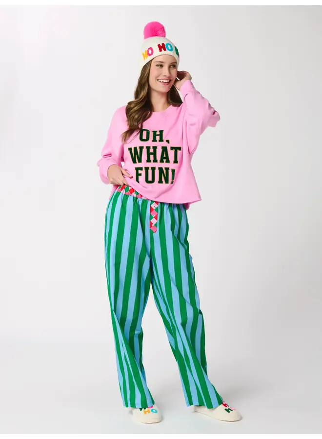 Festive Stripe Boxer Pants Green