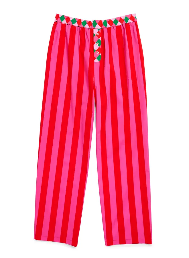 Festive Stripe Boxer Pants Red