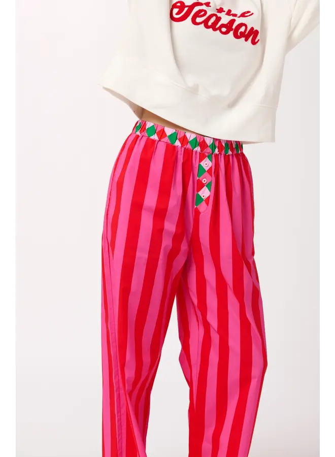 Festive Stripe Boxer Pants Red