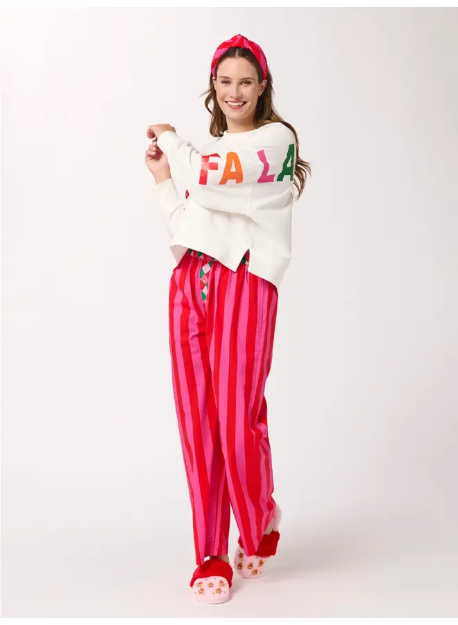 Festive Stripe Boxer Pants Red