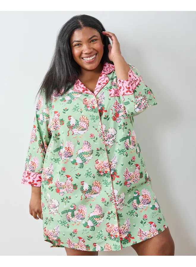 Holiday Hens Sage Sleep Shirt PREORDER!